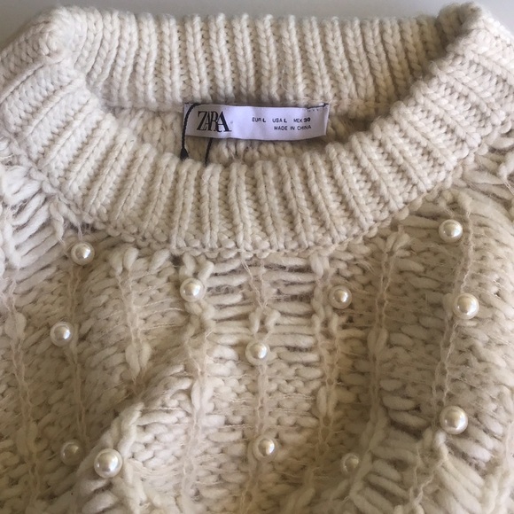 Zara pearl knit textured pullover sweater - Picture 4 of 16